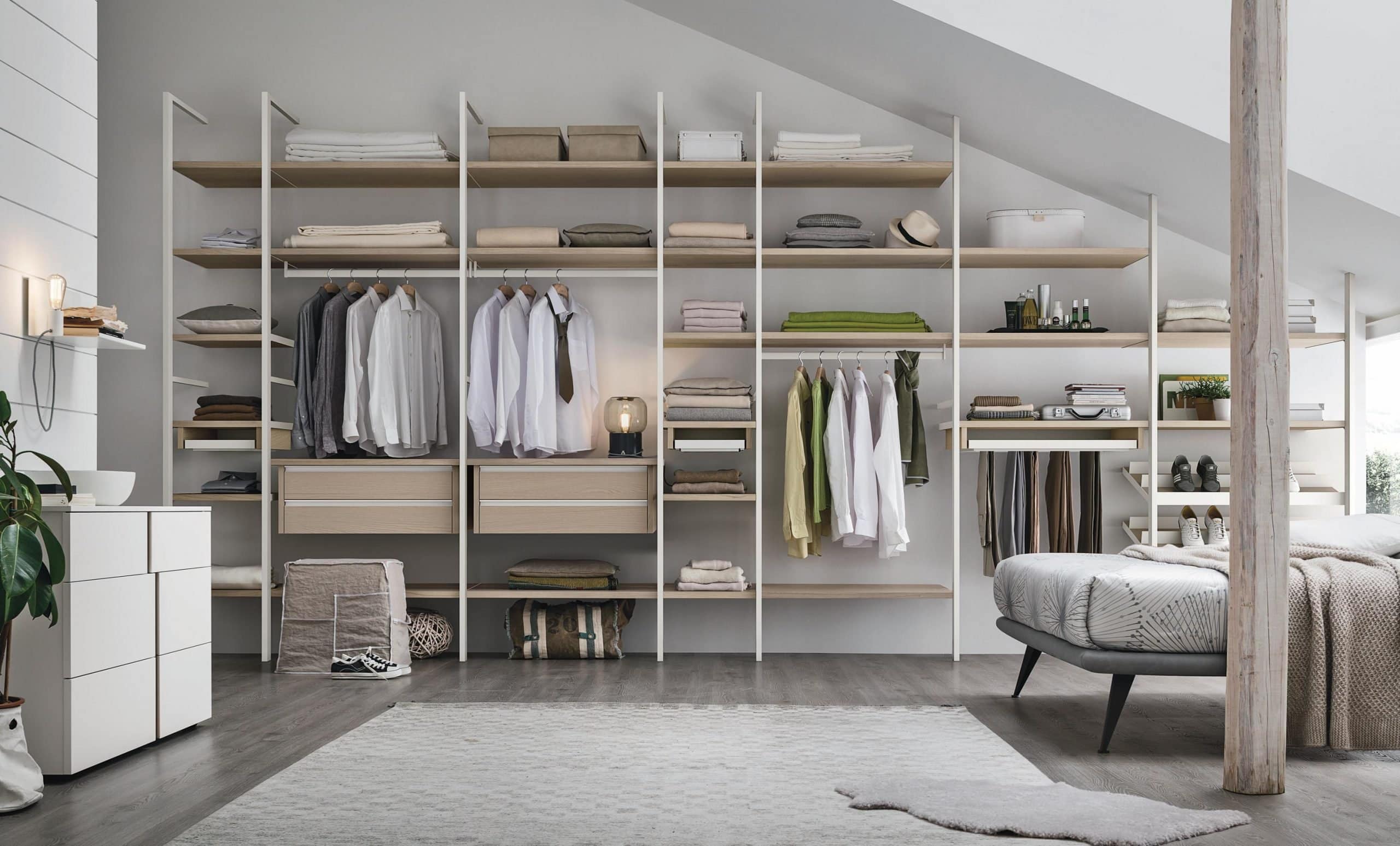 custom closet with furniture 